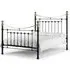Vangie Double Bed Frame with Brass Details - Satin Black, Metal