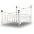 Vangie Double Bed Frame with Brass Details - Stone White, Metal