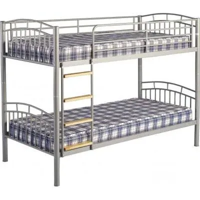 Vanquish 3 Single Bunk Bed - Silver, Metal