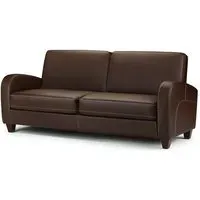 Varali 3 Seater Sofa - Chestnut, Faux Leather
