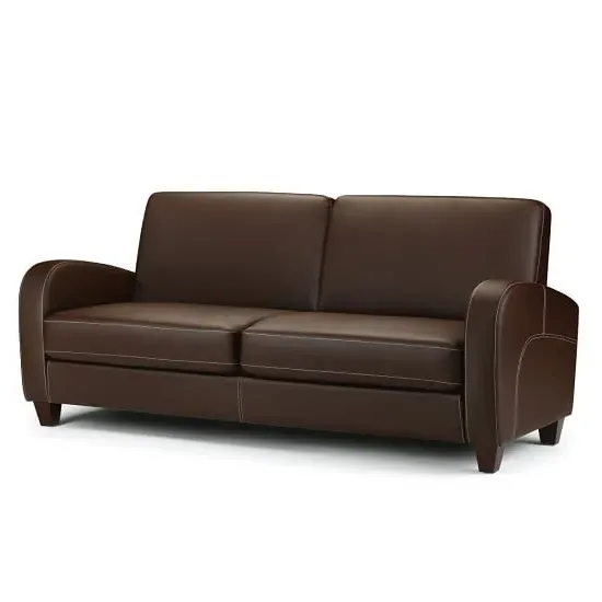 Varali 3 Seater Sofa - Chestnut, Faux Leather image