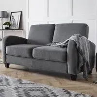 Varali 3-Seater Sofa with Black Legs - Dusk Grey, Fabric