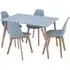 Varbor Rectangular Dining Table with 4 Chairs - Grey, Beechwood