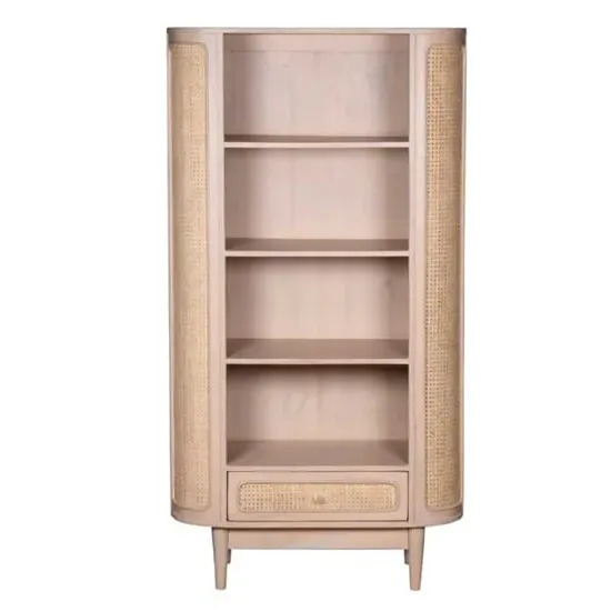 Varese Bookcase 3 Shelves 1 Drawer - Oak, Mango Wood product