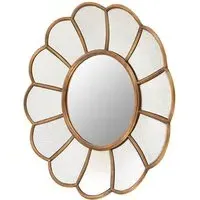 Varian Floral Wall Mirror - Gold, Metal