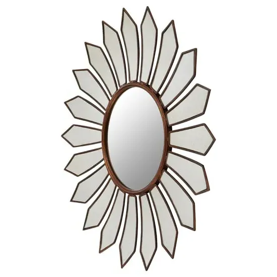 Varian Petal Wall Mirror - Gold, Metal