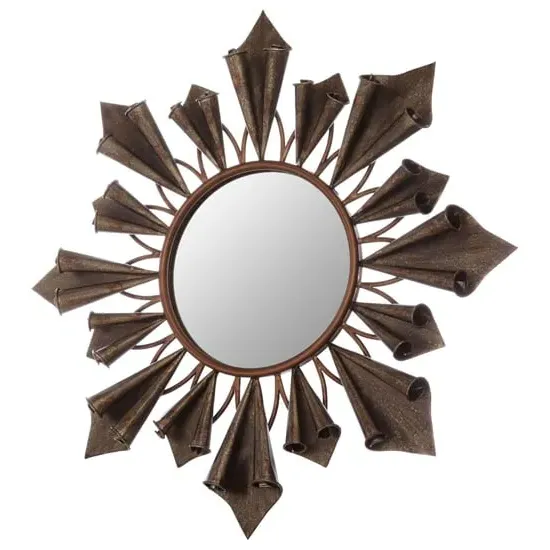 Varian Sunburst Wall Mirror - Antique Gold, Metal