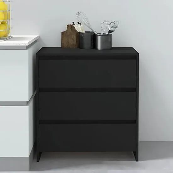 Variel 3-Drawer Chest of Drawers - Black, Engineered Wood