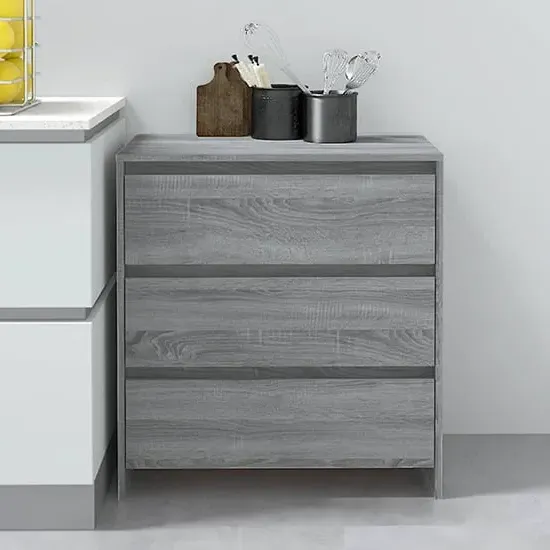 Variel 3-Drawer Chest of Drawers - Grey Sonoma Oak