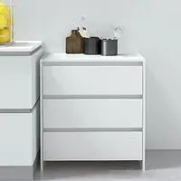 Variel 3-Drawer Chest of Drawers - White, Engineered Wood