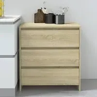 Variel 3-Drawer Chest - Sonoma Oak, Engineered Wood alternate view