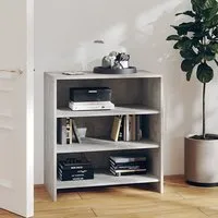 Variel 3-Shelf Bookcase - Concrete Effect, Engineered Wood