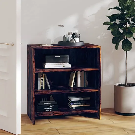 Variel 3-Shelf Bookcase - Smoked Oak, Engineered Wood