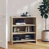 Variel 3-Shelf Bookcase - Sonoma Oak, Engineered Wood