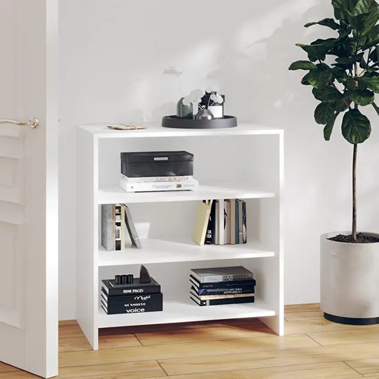 Variel 3-Shelf Bookcase - White, Engineered Wood