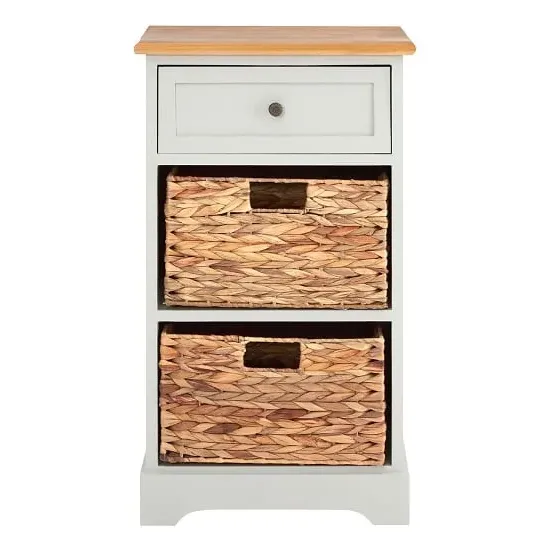 Varmora 3-Drawer Storage Chest - Grey, Oak image