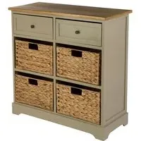 Varmora 6-Drawer Storage Chest - Grey, Oak