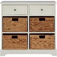 Varmora 6-Drawer Storage Chest - Ivory White