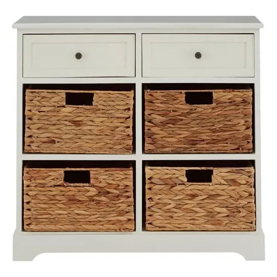 Varmora 6-Drawer Storage Chest - Ivory White