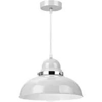 Varmora Round Bowl Pendant Light - Grey, Metal