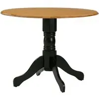Varmora Round Dining Table - Oak, Black