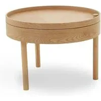 Varna Round Side Table with Revolving Top - Oak