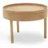 Varna Round Side Table with Revolving Top - Oak