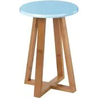 Varna Round Stool - Blue, Bamboo