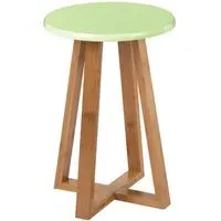 Varna Round Stool - Green, Bamboo