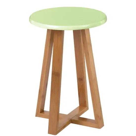 Varna Round Stool - Green, Bamboo