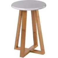 Varna Round Stool - Grey, Bamboo