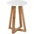 Varna Round Stool - White, Bamboo
