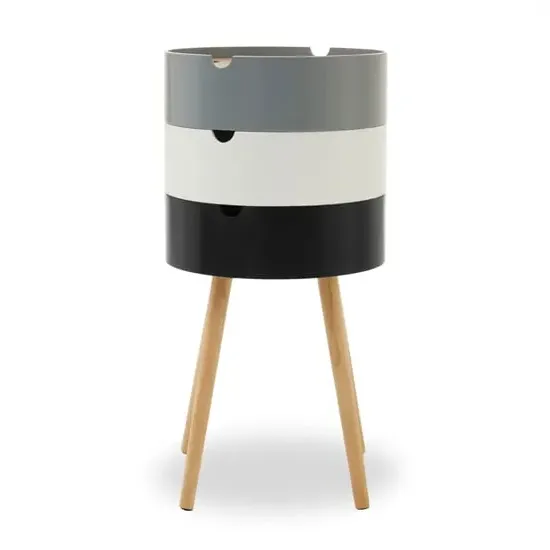 Varna Three Tier Side Table with Storage - Multi-Colour