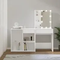 Varro Dressing Set with Cabinet and LED - White