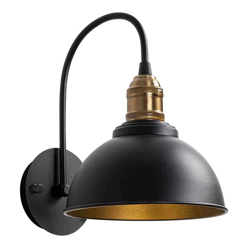Varzan Metal Wall Light - Black, Antique product