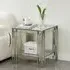 Vasari Clear Glass Lamp Table with Steel Frame - Clear
