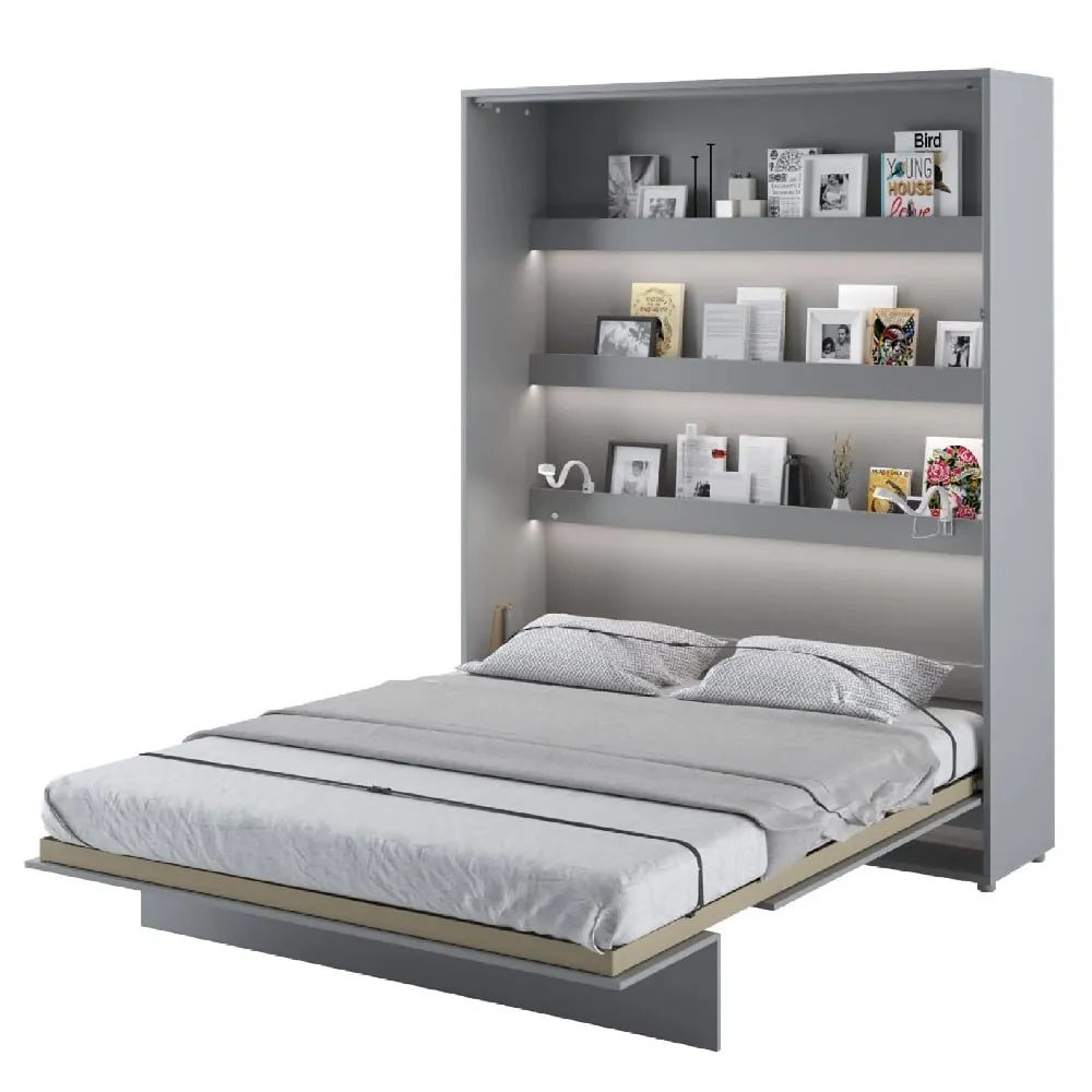 Vashon Vertical Wall King Size Bed - Matt Grey