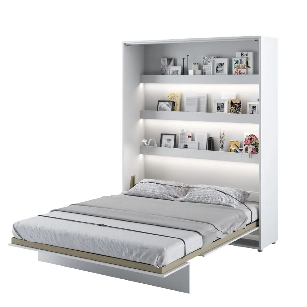 Vashon Vertical Wall King Size Bed - White