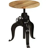 Veda Round Small Bar Table Adjustable Height - Natural, Mango Wood alternate view