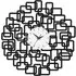 Veeto Abstract Squares Wall Clock - Black, Metal