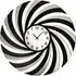 Veeto Mirrored Swirl Wall Clock - Black, Glass
