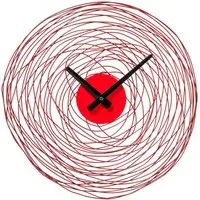 Veeto Swirl Wall Clock - Red, Metal