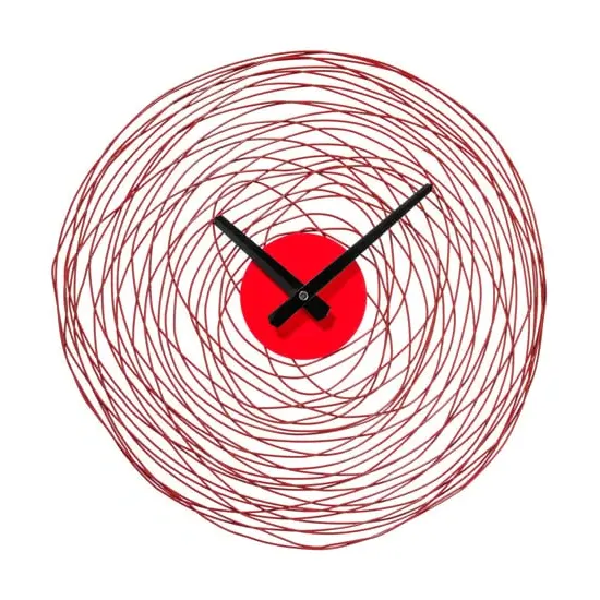 Veeto Swirl Wall Clock - Red, Metal image