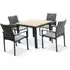 Vega 4-Seater Garden Dining Set with Parasol - Oak Grey