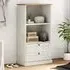 Vega Bookcase with 1 Shelf 2 Drawers - White, Pinewood