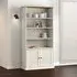 Vega Bookcase with 2 Doors 3 Shelves - White, Pinewood