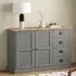 Vega Pinewood Sideboard with 2 Doors 4 Drawers - Grey
