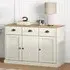 Vega Pinewood Sideboard with 3 Doors 3 Drawers - White