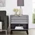 Vega Side Table with Flip Door - Dark Grey, Wood