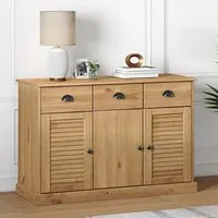 Vega Sideboard with 3 Doors & 3 Drawers - Brown, Pine Wood alternate view